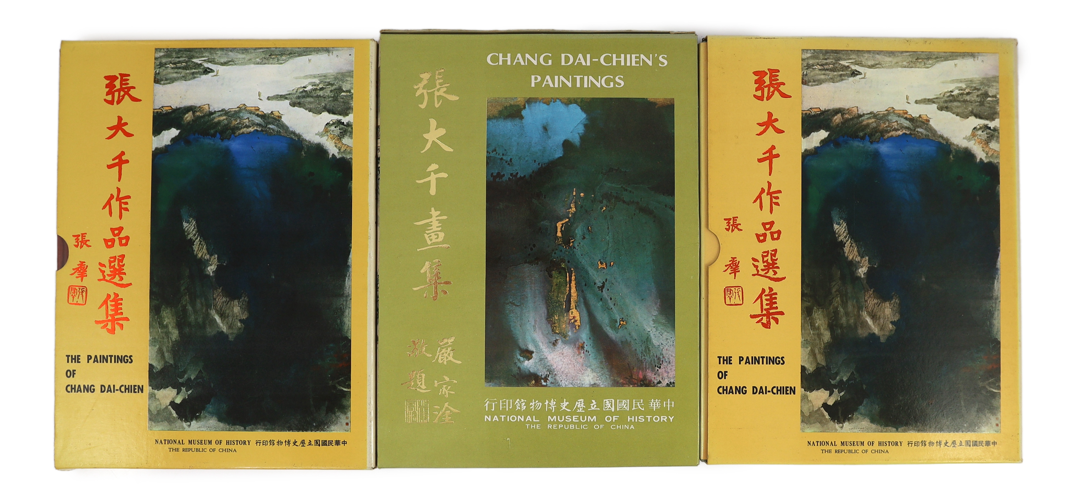 The Paintings of Chang Dai-Chien [Zhang Daqian], three volumes, printed in Taipei c.1980